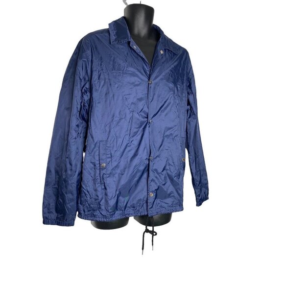 Slate & Stone Mens Coach Navy Blue Long Sleeve Windbreaker Jacket Size Large - Picture 4 of 10